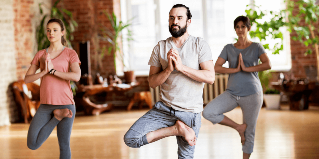 Treelance Yoga - Vrksasana 🌳 Tree pose increases balance, focus, memory,  and concentration. Also, strengthens the ankles and knees. Practice with  your back facing a wall, or with your right hand on